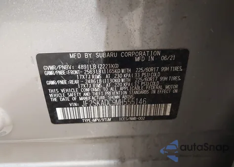 2021 Subaru Forester from USA, damaged, VIN JF2SKADC9MH555146